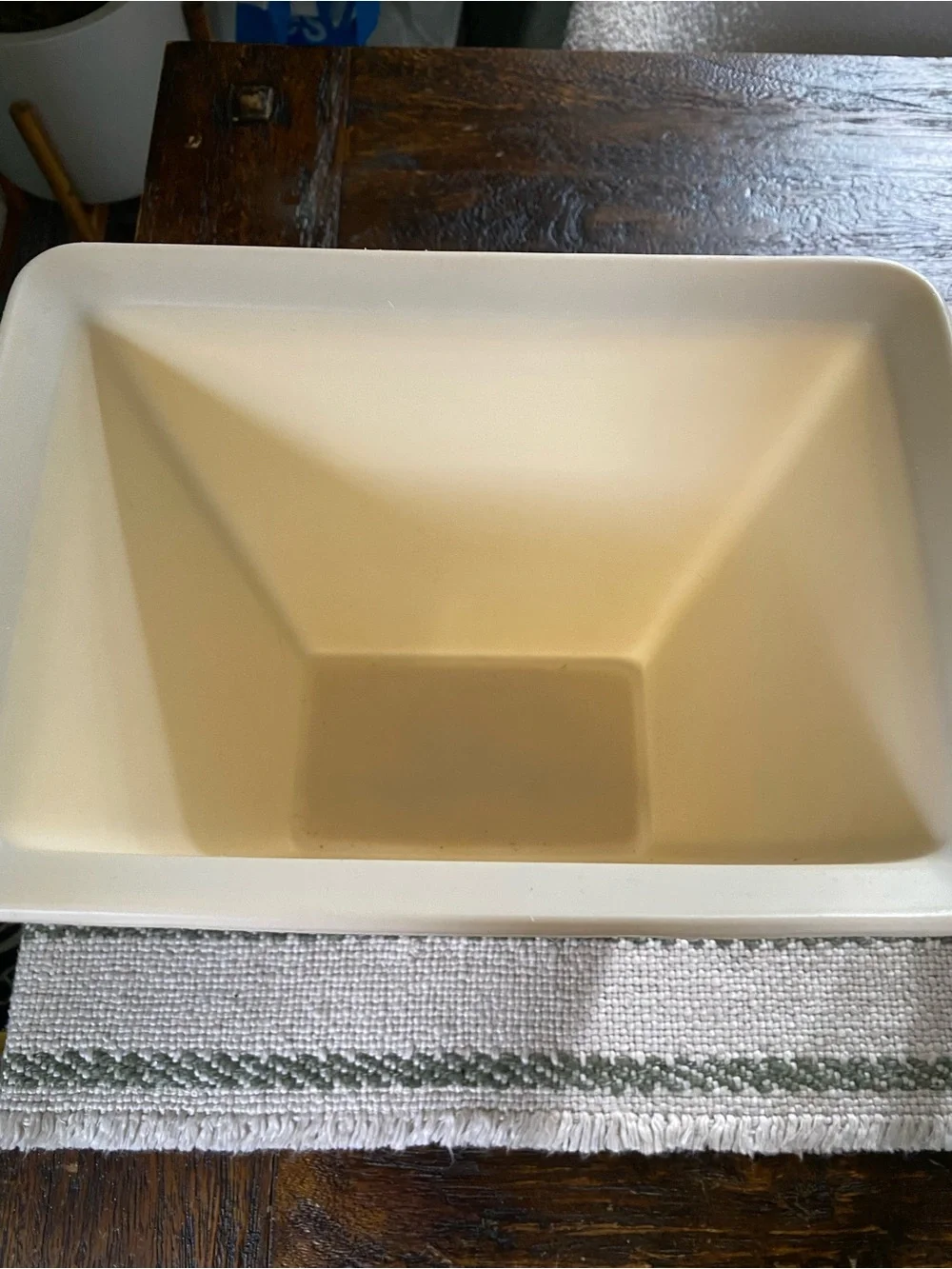 Vintage MCM Rubbermaid Bathroom Wastebasket Almond / Beige Color